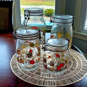 Vintage Corningware Spice of Life Jar Canister Set Of 4